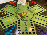 Camping RV Themed Wooden Wahoo Board Game With Dice and Marbles, Free Personalization