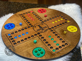 Wooden Carbles Board Game With Dice and Marbles, Free Personalization