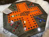 OSU Wooden Wahoo Board - Game With Dice and Marbles - Free Personalization - Liscened OSU Crafter.