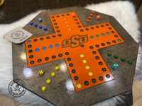 OSU Wooden Wahoo Board - Game With Dice and Marbles - Free Personalization - Liscened OSU Crafter.