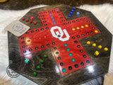 OU Wooden Wahoo Board - Game With Dice and Marbles - Free Personalization - Liscened OU Crafter 16MM Marbles