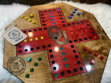 OU Wooden Wahoo Board - Game With Dice and Marbles - Free Personalization - Liscened OU Crafter 16MM Marbles