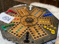 Big Marbles Wooden Wahoo Board Game With Dice and Marbles, Free Personalization, 23 Inches With 22MM Marbles