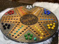 Delux Wooden Wahoo Board Game With Dice and Marbles, Free Personalization, 23 Inches With 22 MM Marbles