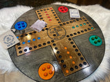 Wooden Carbles Board Game With Dice and Marbles, Free Personalization