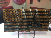 Rustic Oilfield Flag - 3D Wavy Wood Flag - 23&quot; X 11&quot; - Personalized - Oilfield Decor