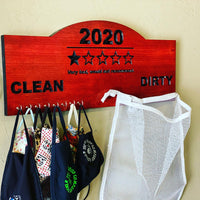 Covid 19 Face Mask Holder - Wall Hanging Face Mask Holder - For Reusable Masks