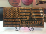 Rustic Oilfield Flag - 3D Wavy Wood Flag - 23&quot; X 11&quot; - Personalized - Oilfield Decor