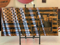 Rustic Oilfield Flag - 3D Wavy Wood Flag - 23&quot; X 11&quot; - Personalized - Oilfield Decor