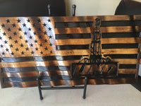Rustic Oilfield Flag - 3D Wavy Wood Flag - 23&quot; X 11&quot; - Personalized - Oilfield Decor