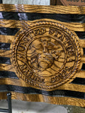 Wavy Marine Corps Wood Flag with Name - 3D - Marine Corps Hobbyist License # 19382 - Semper Fidelis