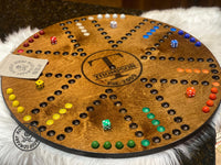 Wooden Carbles Board Game With Dice and Marbles, Free Personalization