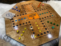 OSU Wooden Wahoo Board - Game With Dice and Marbles - Free Personalization - Liscened OSU Crafter.