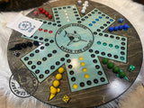 Big Marbles Wooden Wahoo Board Game With Dice and Marbles, Free Personalization, 23 Inches With 22MM Marbles