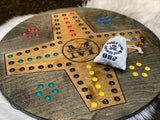 Delux Wooden Wahoo Board Game With Dice and Marbles, Free Personalization, 23 Inches With 22 MM Marbles