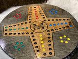 Delux Wooden Wahoo Board Game With Dice and Marbles, Free Personalization, 23 Inches With 22 MM Marbles