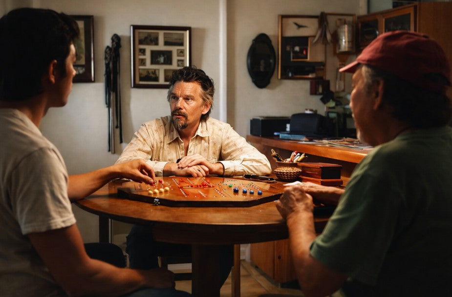 Ethan Hawke playing our board on FX's The Lowdown